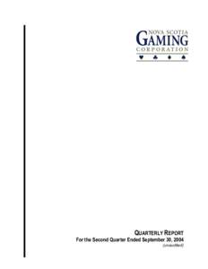 QUARTERLY REPORT For the Second Quarter Ended September 30, 2004 (unaudited) ©ß®™