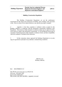 Practice Note for Authorized Persons, Registered Structural Engineers and Registered Geotechnical Engineers APP-53