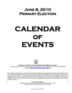 Calendar of Events - Primary