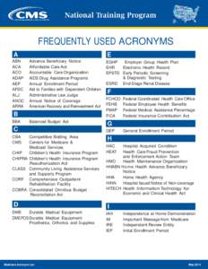 Nal Training Program  FREQUENTLY USED ACRONYMS A ABN ACA