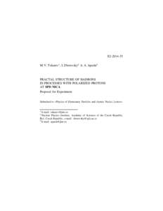 E2[removed]M. V. Tokarev1 , I. Zborovsky2 A. A. Aparin3 FRACTAL STRUCTURE OF HADRONS IN PROCESSES WITH POLARIZED PROTONS AT SPD NICA