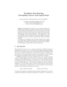 Transfinite Step-indexing: Decoupling Concrete and Logical Steps Kasper Svendsen1 , Filip Sieczkowski2 , and Lars Birkedal3 1  University of Cambridge, 