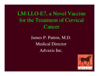 PowerPoint Presentation  -  Listeria monocytogenes as a tumor immunotherapeutic