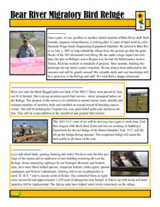 Bear River Migratory Bird Refuge Volunteer Newsletter MayWhat’s New?