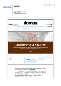 30 aprile 2015 Domusweb.it    Ufficio Stampa La Cividina