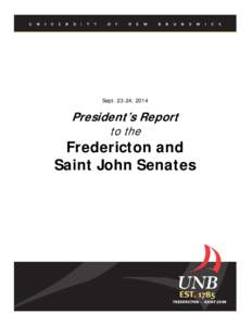    Sept, 2014 President’s Report to the