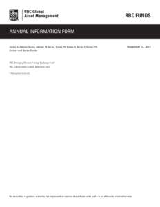 RBC FUNDS ANNUAL INFORMATION FORM Series A, Advisor Series, Advisor T5 Series, Series T5, Series H, Series F, Series FT5, Series I and Series O units  November 14, 2014