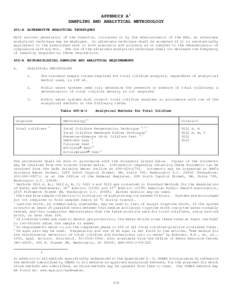 APPENDIX A 1 SAMPLING AND ANALYTICAL METHODOLOGY 401-A ALTERNATIVE ANALYTICAL TECHNIQUES