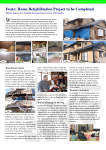 Issue27 October 2012 ＜Extra＞  Iwate: Home Rehabilitation Project to be Completed Habitat Japan’s First Scalable Housing Project Assists 150 Families  W