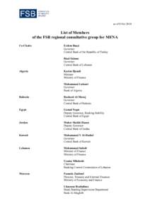 Members List of FSB RCG MENA