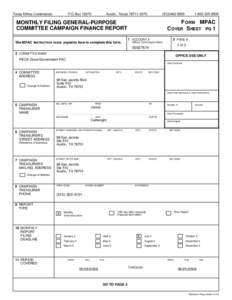 Texas Ethics Commission  P.O.Box[removed]Austin, Texas[removed]