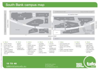 South Bank campus map Busway & South Bank train station Carpark stairs