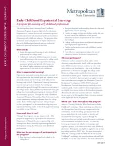 Early Childhood Exp. Lrng 8/06