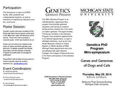 Genetics / Leslie A. Lyons / Gene / Genomics / Biology / Molecular biology / Year of birth missing
