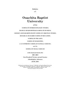 Bulletin of Ouachita Baptist University of the