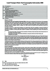 Land Transport Rule: Fuel Consumption Information 2008 Rule[removed]Part 1 Rule requirements..................................................................................................................................