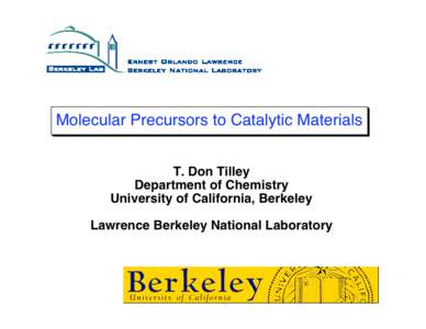 Challenges for the Design and Synthesis of New Generations of Catalysts - Understand structure-reactivity correlations (What controls activity and selectivity for a given reaction?) - Extract general principles when po