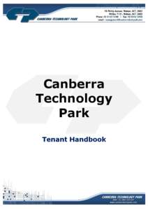 Canberra Technology Park Tenant Handbook  CTP Tenant Handbook