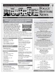 Published by the Foggy Bottom Association – 50 Years Serving Foggy Bottom / West End The Neighbors Who Brought You Trader Joe’s! � � � FOGGY BOTTOM NEWS (continued from preceding page) Vol. 52, No. 33