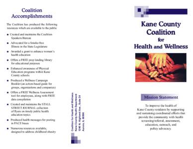 Coalition Accomplishments Kane County Coalition