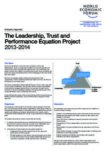 Industry Agenda  The Leadership, Trust and Performance Equation Project[removed]