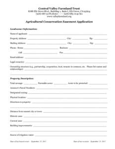 Central Valley Farmland Trust[removed]Elk Grove Blvd., Building 1, Suite I, Elk Grove, CA[removed]3178 phone[removed][removed]fax www.valleyfarmland.org