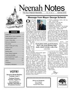 Neenah Notes The City of Neenah Newsletter Summer 2012 The City of Neenah Newsletter  VOL. 13 NO. 3