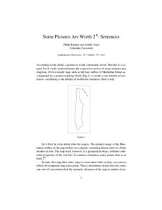 Some Pictures Are Worth 2 ℵ Sentences 0 Philip Kitcher and Achille Varzi Columbia University (published in Philosophy, 75:[removed]), 377–381)