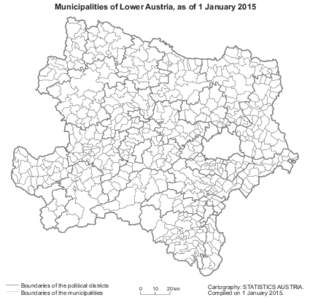 Municipalities of Lower Austria, as of 1 January[removed]Boundaries of the political districts Boundaries of the municipalities  0