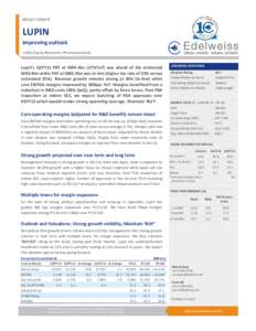 RESULT UPDATE  LUPIN Improving outlook India Equity Research| Pharmaceuticals