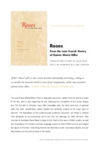 Roses by the fourteenth fine press title from Horse & Buggy Press  RaineR MaRia Rilke
