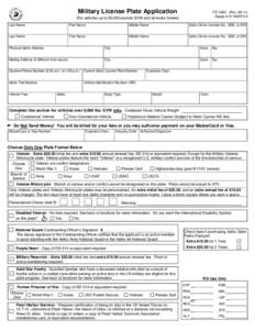 Idaho Military License Plate Application - ITD 3682