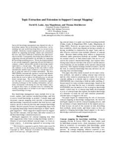 Topic Extraction and Extension to Support Concept Mapping