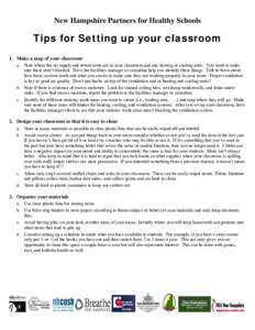 Tips for Setting up your classroom