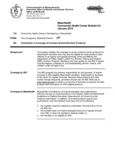 Commonwealth of Massachusetts Executive Office of Health and Human Services Office of Medicaid 600 Washington Street Boston, MA[removed]www.mass.gov/masshealth