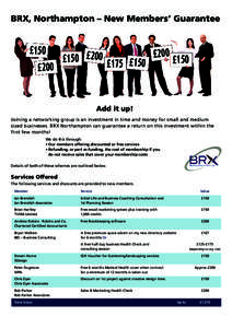 BRX, Northampton – New Members’ Guarantee  £150 00 £150 £200 £175 £150 £2 £150