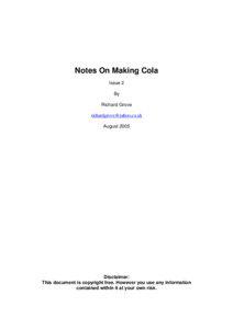 Notes On Making Cola Issue 2 By