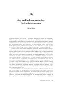 Gay and lesbian parenting: The legislative response