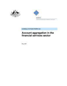 CONSULTATION PAPER 20  Account aggregation in the