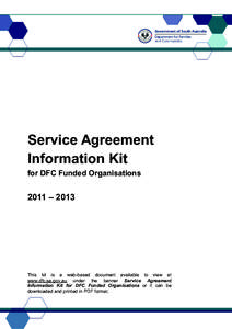 Service Agreement Information Kit for DFC Funded Organisations 2011 – 2013