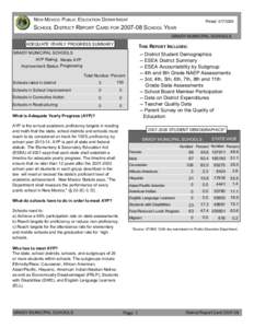 NEW MEXICO PUBLIC EDUCATION DEPARTMENT  Printed: [removed]SCHOOL DISTRICT REPORT CARD FOR[removed]SCHOOL YEAR GRADY MUNICIPAL SCHOOLS