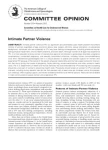 The American College of Obstetricians and Gynecologists WOMEN’S HEALTH CARE PHYSICIANS COMMITTEE OPINION Number 518 • February 2012