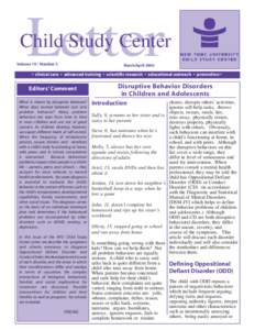 Letter  Child Study Center Volume 10 • Number 3  March/April 2006