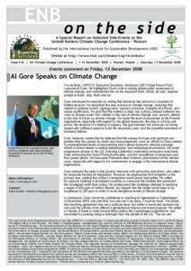 ENB  on the side A ­­­­­­Special Report on Selected Side Events at the United Nations Climate Change Conference - Poznań