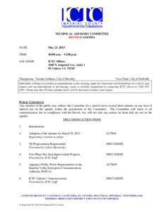 TECHNICAL ADVISORY COMMITTEE REVISED AGENDA DATE:  May 23, 2013