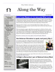 Way Public Library  Along the Way Volume 14, Issue 2 Way Public Library TRUSTEES