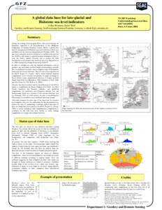 A global data base for late-glacial and Holocene sea-level indicators Volker Klemann, Detlef Wolf Geodesy and Remote Sensing, GeoForschungsZentrum Potsdam, Germany ([removed])  WCRP Workshop