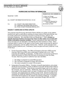 STATE OF CALIFORNIA - HEALTH AND HUMAN SERVICES AGENCY  ARNOLD SCHWARZENEGGER, Governor DEPARTMENT OF SOCIAL SERVICES 744 P Street, Sacramento, California 95814
