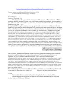 Southern Campaign American Revolution Pension Statements & Rosters Pension Application of Benjamin Childres (Childress) R1926 Transcribed and annotated by C. Leon Harris VA