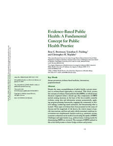 Annu. Rev. Public. Health[removed]:[removed]Downloaded from arjournals.annualreviews.org by Washington University Library, Danforth Campus on[removed]For personal use only. ANRV370-PU30-10  ARI